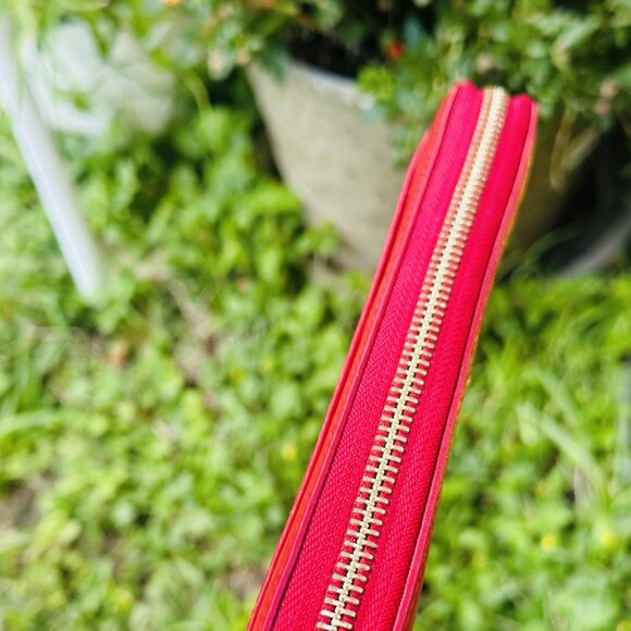 Kate Spade Cedar Street Lacey Patent Leather Red Wallet - Picture 8 of 16